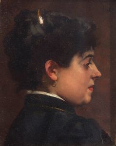 PITTORE ANONIMO - Profilo di dama XIX secolo