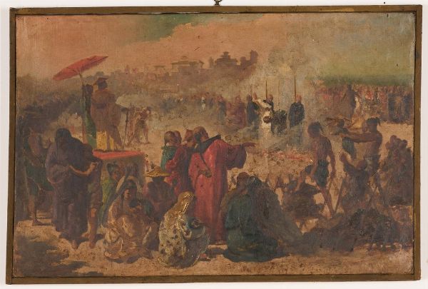 Pittore del XIX secolo Scena orientale  - Asta Dipinti del XIX e XX secolo - Associazione Nazionale - Case d'Asta italiane