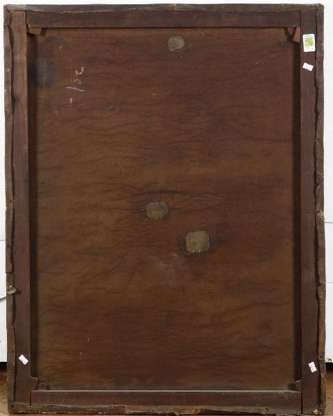 Scuola del XIX secolo Paesaggio fluviale con ponte e contadini  - Asta Dipinti del XIX e XX secolo - Associazione Nazionale - Case d'Asta italiane