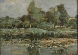 Guglielmo Ciardi, Attribuito a - Paesaggio