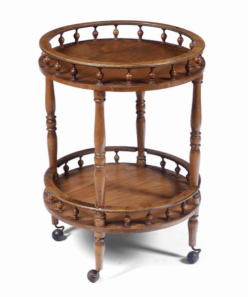 Tavolino d'appoggio a due ripiani. XIX-XX secolo  - Asta Antiquariato - Associazione Nazionale - Case d'Asta italiane