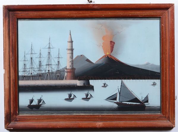 Vedute dal Golfo di Napoli con Vesuvio  - Asta Arte Marinara e Strumenti Scientifici - Associazione Nazionale - Case d'Asta italiane