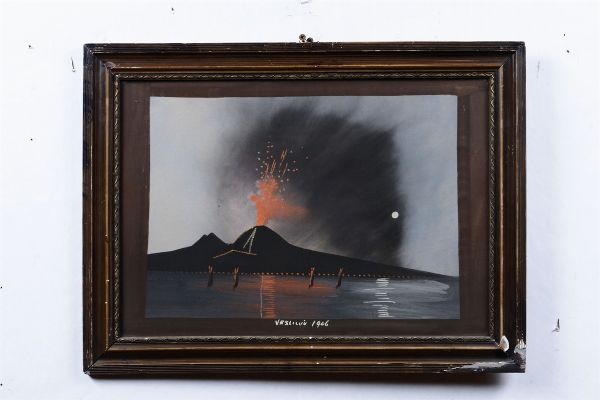 Vedute dal Golfo di Napoli con Vesuvio, 1906  - Asta Arte Marinara e Strumenti Scientifici - Associazione Nazionale - Case d'Asta italiane