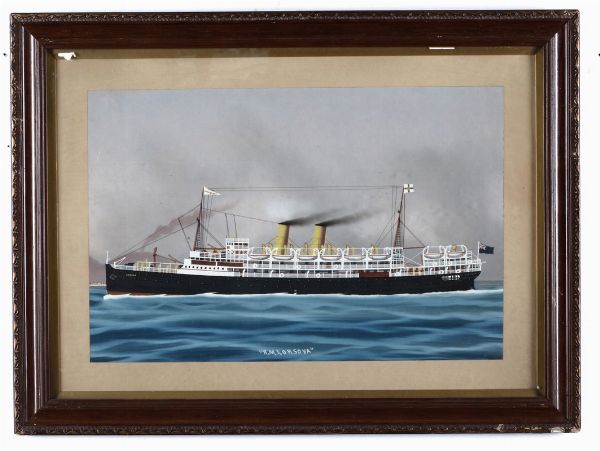 Ritratto del RMS Orsova in mare calmo Ritratto del RMS Orsova in mare agitato  - Asta Arte Marinara e Strumenti Scientifici - Associazione Nazionale - Case d'Asta italiane