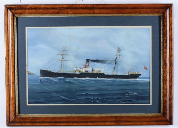 Ritratto della SS North Erini in navigazione  - Asta Arte Marinara e Strumenti Scientifici - Associazione Nazionale - Case d'Asta italiane