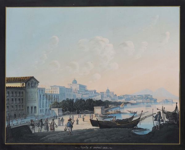 Veduta di Napoli 1862  - Asta Arte Marinara e Strumenti Scientifici - Associazione Nazionale - Case d'Asta italiane