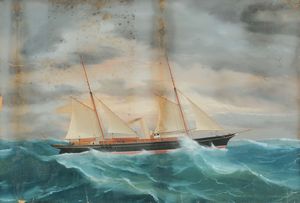 De Simone Antonio - Ritratto dello steam yacht Tighnamara in mare aperto