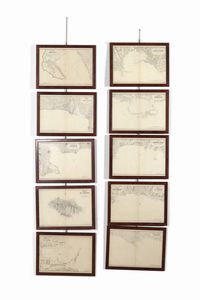 Portolano della Liguria composto da 26 stampe in cornice  - Asta Arte Marinara - Associazione Nazionale - Case d'Asta italiane