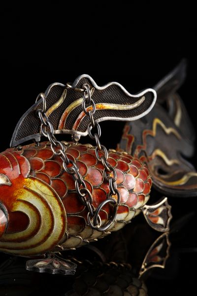 Arte Cinese : Pesce cloisonn�. Cina, dinastia Qing, inizio XX secolo.  - Asta Asta 470 | ARTE ORIENTALE Online - Associazione Nazionale - Case d'Asta italiane