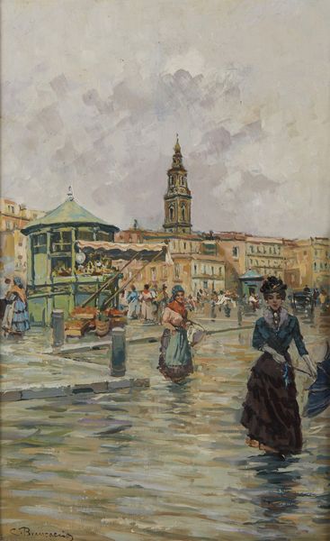 BRANCACCIO CARLO (1861 - 1920) : Attribuito a. Piazza Mercato, Napoli  - Asta Asta 469 | ARTE ANTICA E DEL XIX SECOLO Online - Associazione Nazionale - Case d'Asta italiane