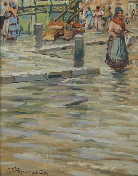BRANCACCIO CARLO (1861 - 1920) : Attribuito a. Piazza Mercato, Napoli  - Asta Asta 469 | ARTE ANTICA E DEL XIX SECOLO Online - Associazione Nazionale - Case d'Asta italiane
