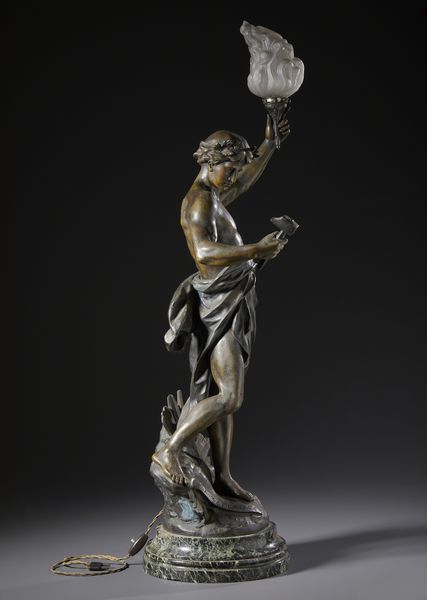 PICAULT EMILE LOUIS (1833 - 1915) : Da un modello di.  Grande scultura raffigurante 'Le Gnie du Travail' adattato a lampada  - Asta Asta 469 | ARTE ANTICA E DEL XIX SECOLO Online - Associazione Nazionale - Case d'Asta italiane