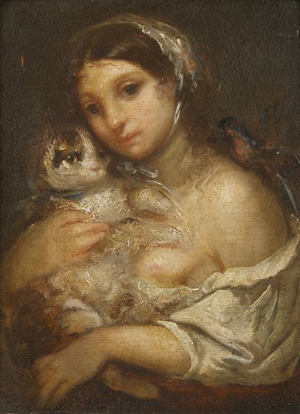ARTISTA DEL XVIII-XIX SECOLO : Ragazza con gatto  - Asta Asta 469 | ARTE ANTICA E DEL XIX SECOLO Online - Associazione Nazionale - Case d'Asta italiane