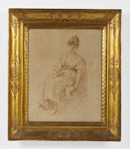 MORELLI  DOMENICO (1826 - 1901) : Attribuito a. Studio per ritratto di donna  - Asta Asta 469 | ARTE ANTICA E DEL XIX SECOLO Online - Associazione Nazionale - Case d'Asta italiane