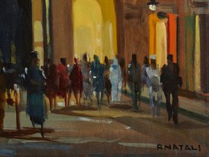 NATALI RENATO (1864 - 1947) : Attribuito a. Via Greca, Livorno  - Asta Asta 469 | ARTE ANTICA E DEL XIX SECOLO Online - Associazione Nazionale - Case d'Asta italiane