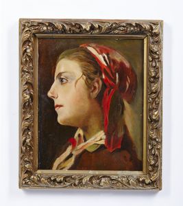 FONTANA ROBERTO (1844 - 1907) : Attribuito a. Profilo di donna  - Asta Asta 469 | ARTE ANTICA E DEL XIX SECOLO Online - Associazione Nazionale - Case d'Asta italiane