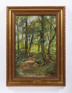 SOLDINI ARNALDO (1862 - 1936) : Bosco con sentiero  - Asta Asta 469 | ARTE ANTICA E DEL XIX SECOLO Online - Associazione Nazionale - Case d'Asta italiane