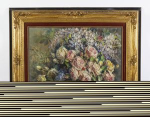 BARZANTI LICINIO (1857 - 1944) : Rose e glicine  - Asta Asta 469 | ARTE ANTICA E DEL XIX SECOLO Online - Associazione Nazionale - Case d'Asta italiane