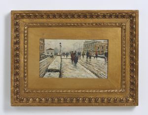 PRATELLA ATTILIO (1856 - 1949) : Ponte della Maddalena  - Asta Asta 469 | ARTE ANTICA E DEL XIX SECOLO Online - Associazione Nazionale - Case d'Asta italiane