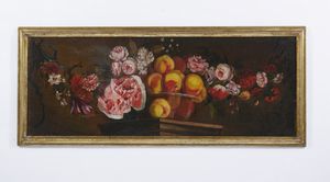 STANCHI NICCOLO' (1623 - 1690) : Attribuito a. Natura morta di fiori con anguria e pesche  - Asta Asta 469 | ARTE ANTICA E DEL XIX SECOLO Online - Associazione Nazionale - Case d'Asta italiane