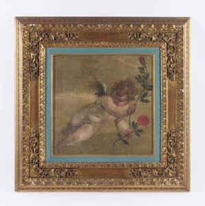 ARTISTA DEL XVIII SECOLO : Amorino con fiori  - Asta Asta 469 | ARTE ANTICA E DEL XIX SECOLO Online - Associazione Nazionale - Case d'Asta italiane