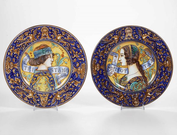 Coppia di piatti.<BR>Gubbio (?), XX secolo.  - Asta Ceramiche e vetri - Associazione Nazionale - Case d'Asta italiane