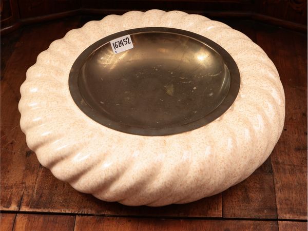Svuotatasche in ceramica smaltata e ottone, Tommaso Barbi  - Asta Dballage. Occasioni in asta - Associazione Nazionale - Case d'Asta italiane