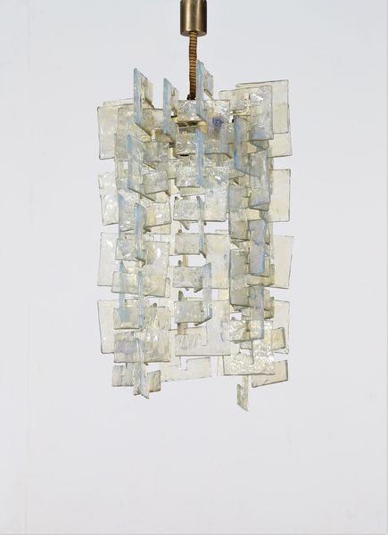 CARLO NASON : Lampadario in vetro Murano e metallo, per Mazzega anni 60  - Asta ASTA 247 DESIGN - Associazione Nazionale - Case d'Asta italiane