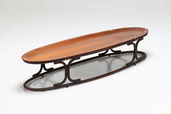 MANIFATTURA ITALIANA : Tavolino in legno e bamboo, anni 60  - Asta ASTA 247 DESIGN - Associazione Nazionale - Case d'Asta italiane