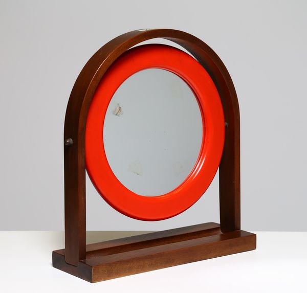 ETTORE SOTTSASS : Specchio da tavolo in legno laccato, per Poltronova, anni 60  - Asta ASTA 247 DESIGN - Associazione Nazionale - Case d'Asta italiane