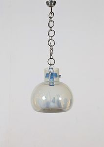 TONI ZUCCHERI - Lampada a sospensione in metallo e vetro di Murano, per Veart anni 60