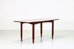 GIGI RADICE - Tavolo in legno di palissandro e ottone per Sorgente dei mobili, anni 60