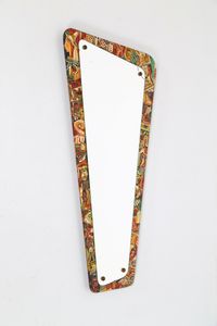 GRUPPO DECALAGE - Specchio da parete in legno dipinto e vetro, anni 50