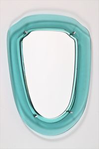 VELCA - Specchio da parete in vetro e metallo cromato, anni 60