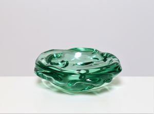 FONTANA ARTE - Ciotola in cristallo verde nilo, anni 50