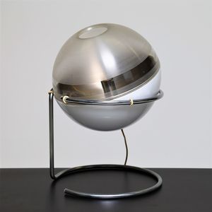FABIO LENCI - Lampada da tavolo in acciaio e perspex, mod. Focus, per Harvey Guzzini 1970
