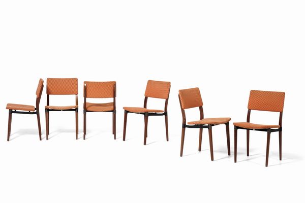 EUGENIO GERLI : Sei sedie mod. S82.  - Asta Arredi del '900 - Associazione Nazionale - Case d'Asta italiane