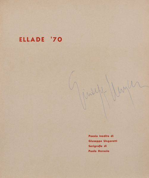 Paolo D’Orazio : Ellade 70  - Asta Dall'Ottocento all'Arte Contemporanea - Associazione Nazionale - Case d'Asta italiane