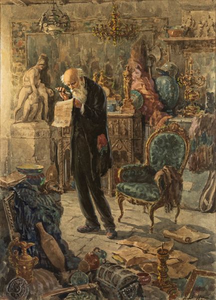 Scuola italiana, inizi secolo XX : L'antiquario  - Asta Incanti d'Arte - Associazione Nazionale - Case d'Asta italiane