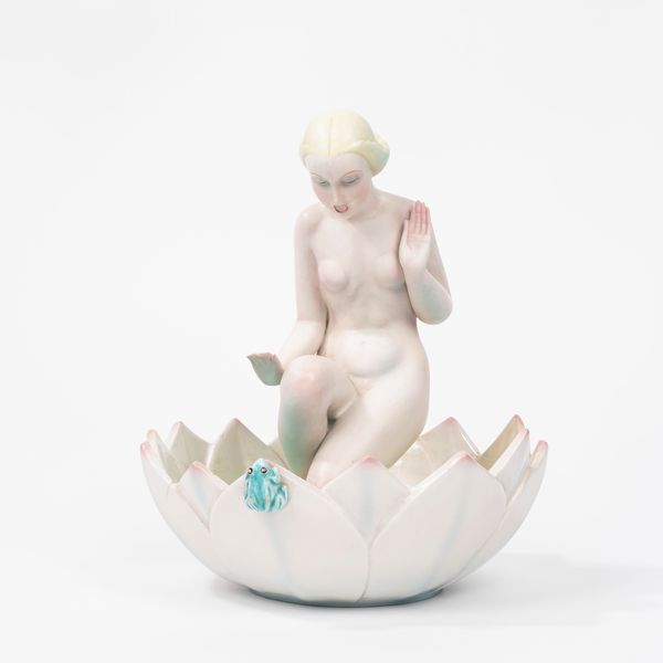 Giovanni Ronzan : Il Fiore (donna in un fiore di loto)  - Asta Incanti d'Arte - Associazione Nazionale - Case d'Asta italiane