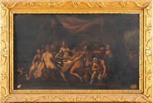 Scuola fiamminga, secolo XVII : Banchetto degli Dei (bozzetto)  - Asta Incanti d'Arte - Associazione Nazionale - Case d'Asta italiane