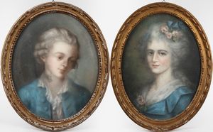 Scuola veneta, secolo XVIII - RITRATTO DI GENTILDONNA; E RITRATTO DI GIOVINETTO