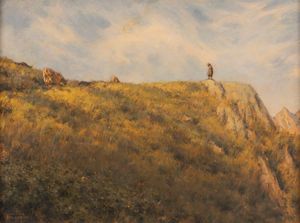 Giacomo Calderini - Pastorella sul monte Ostano