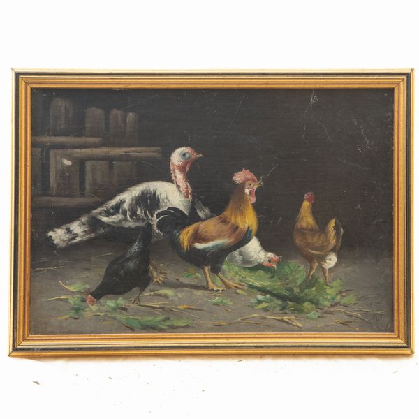 Lotto di tre dipinti :capra, asino e galline  - Asta Smart Auction: arredi, dipinti, sculture, argenti e altro a prezzi vantaggiosi - Associazione Nazionale - Case d'Asta italiane