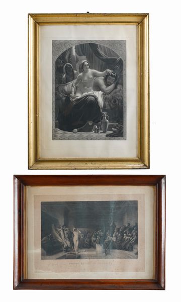 Due stampe in cornice. XIX-XX secolo  - Asta Antiquariato - Associazione Nazionale - Case d'Asta italiane