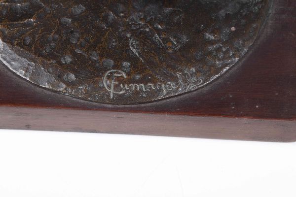 Celestino Fumagalli : Dichiarazione d�amore sotto il lampioncino  - Asta Scultura - Associazione Nazionale - Case d'Asta italiane