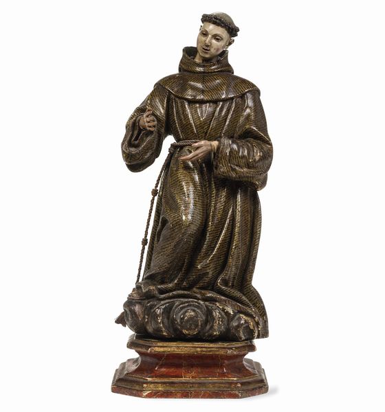 Sant�Antonio. Scultore spagnolo del XVIII secolo  - Asta Scultura - Associazione Nazionale - Case d'Asta italiane
