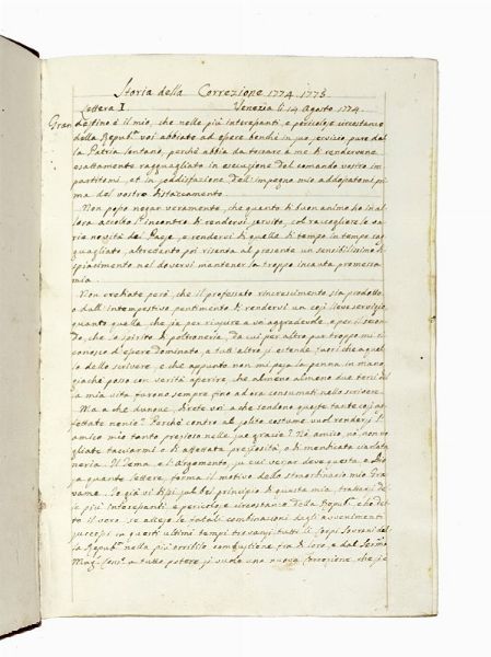 Storia della correzione.  - Asta Libri, autografi e manoscritti - Associazione Nazionale - Case d'Asta italiane