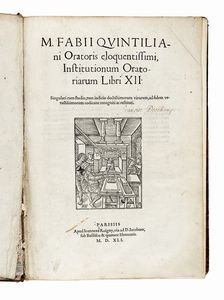 MARCUS FABIUS QUINTILIANUS - Institutionum oratoriarum libri XII...