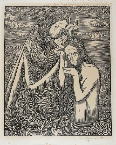 GEORGE MINNE : Il battesimo di Cristo.  - Asta Arte Antica, Orientale, Moderna e Contemporanea [parte II] - Associazione Nazionale - Case d'Asta italiane